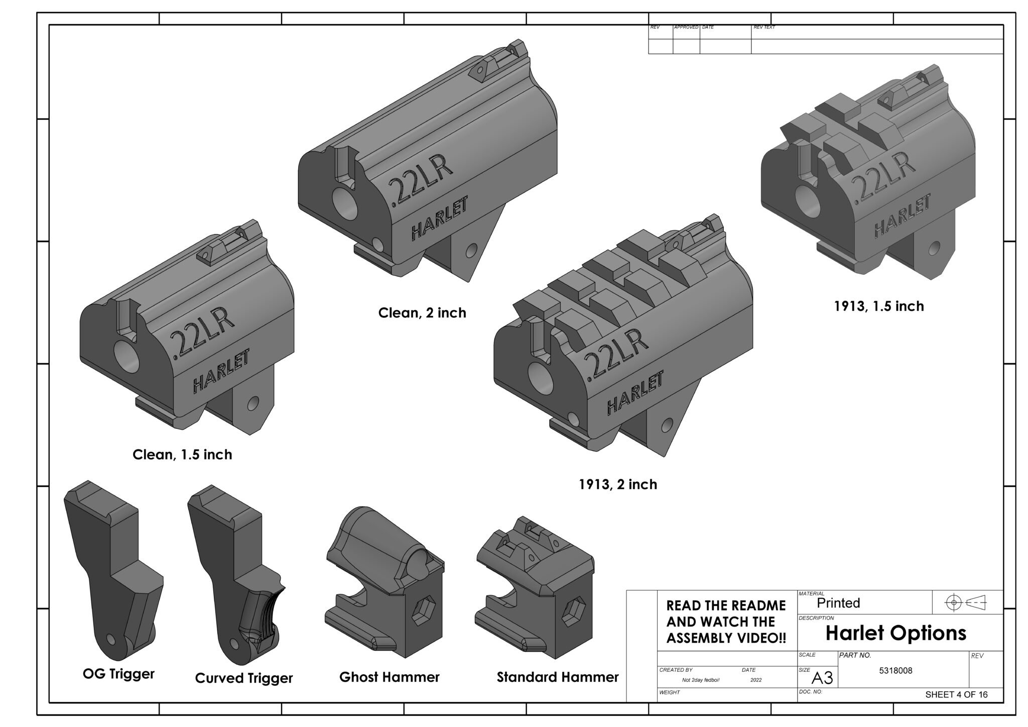 Harlet (Harlot V3) | Print-a-22 - 3d Printable 22LR Parts Kits And Builds